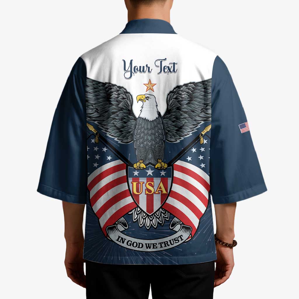 Personalized United States 4th Of July Kimono 250 Years Of Freedom USA Power Eagle - Wonder Print Shop