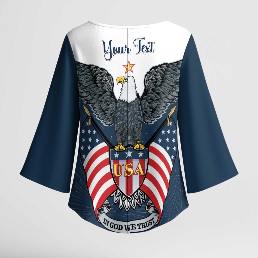 Personalized United States 4th Of July Kimono Sleeve Blouse 250 Years Of Freedom USA Power Eagle - Wonder Print Shop