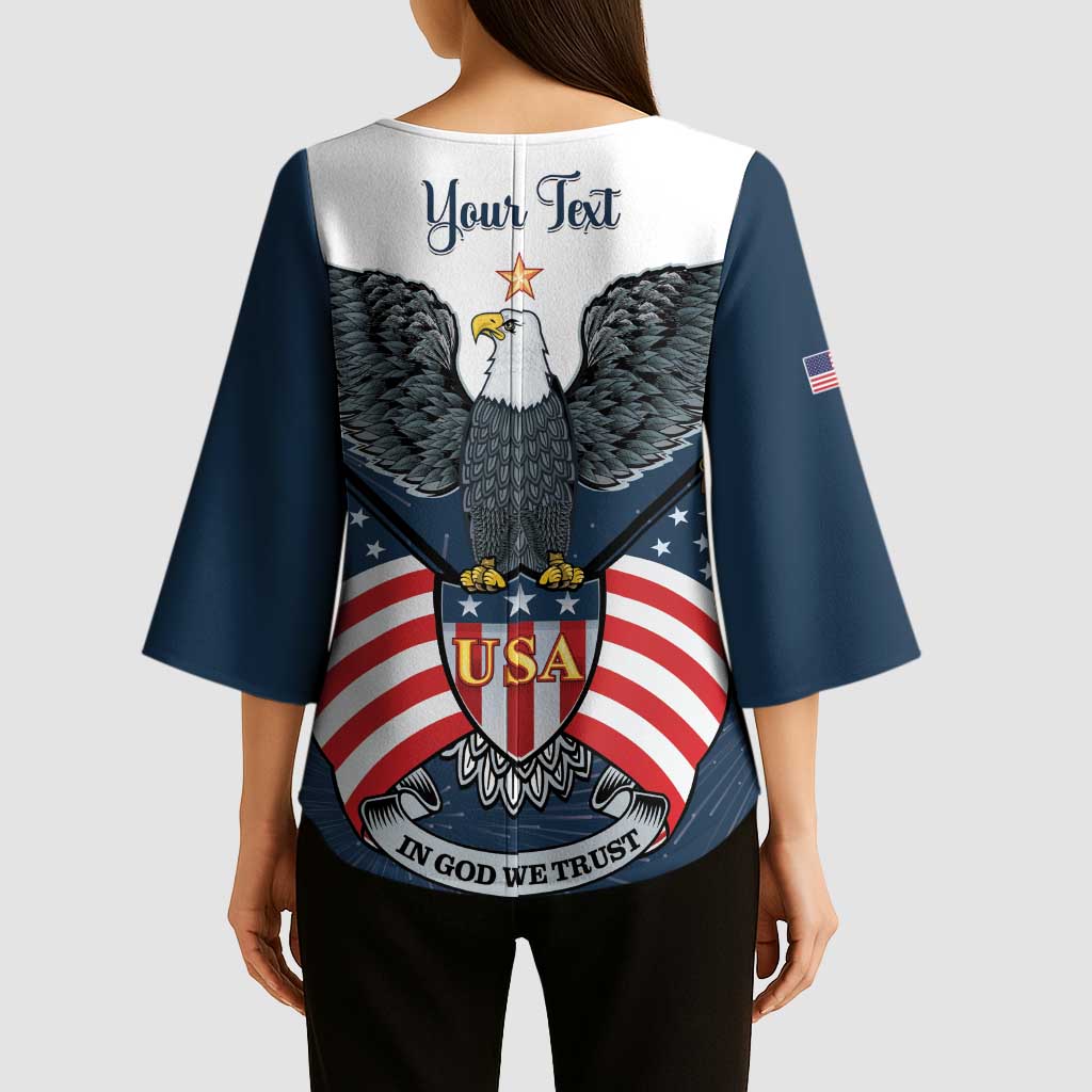 Personalized United States 4th Of July Kimono Sleeve Blouse 250 Years Of Freedom USA Power Eagle - Wonder Print Shop