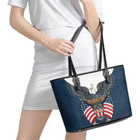 United States 4th Of July Leather Tote Bag 250 Years Of Freedom USA Power Eagle - Wonder Print Shop