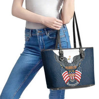 United States 4th Of July Leather Tote Bag 250 Years Of Freedom USA Power Eagle - Wonder Print Shop