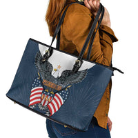 United States 4th Of July Leather Tote Bag 250 Years Of Freedom USA Power Eagle - Wonder Print Shop