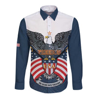 Personalized United States 4th Of July Long Sleeve Button Shirt 250 Years Of Freedom USA Power Eagle - Wonder Print Shop