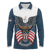 Personalized United States 4th Of July Long Sleeve Polo Shirt 250 Years Of Freedom USA Power Eagle - Wonder Print Shop