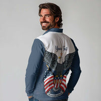 Personalized United States 4th Of July Long Sleeve Polo Shirt 250 Years Of Freedom USA Power Eagle - Wonder Print Shop