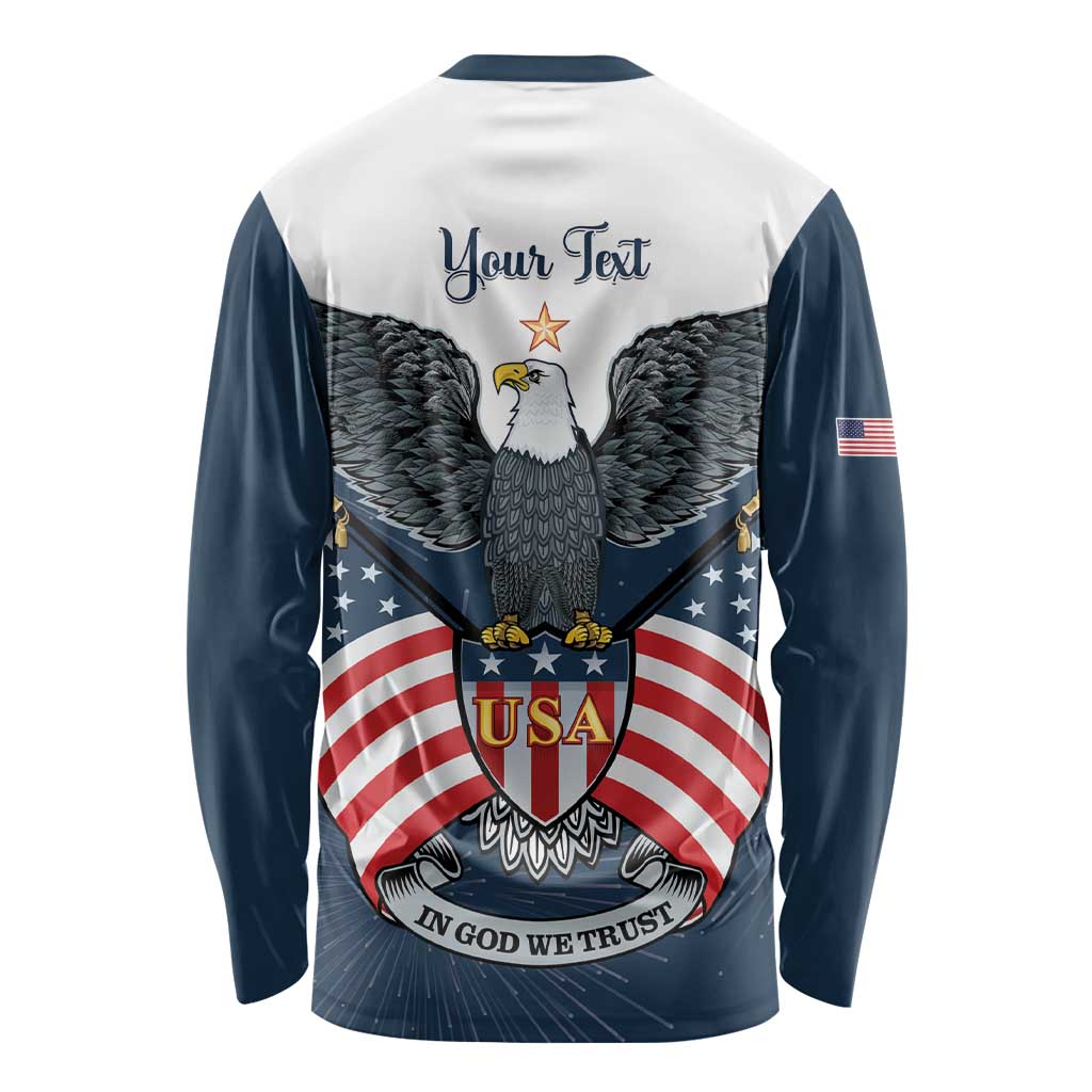 Personalized United States 4th Of July Long Sleeve Shirt 250 Years Of Freedom USA Power Eagle - Wonder Print Shop