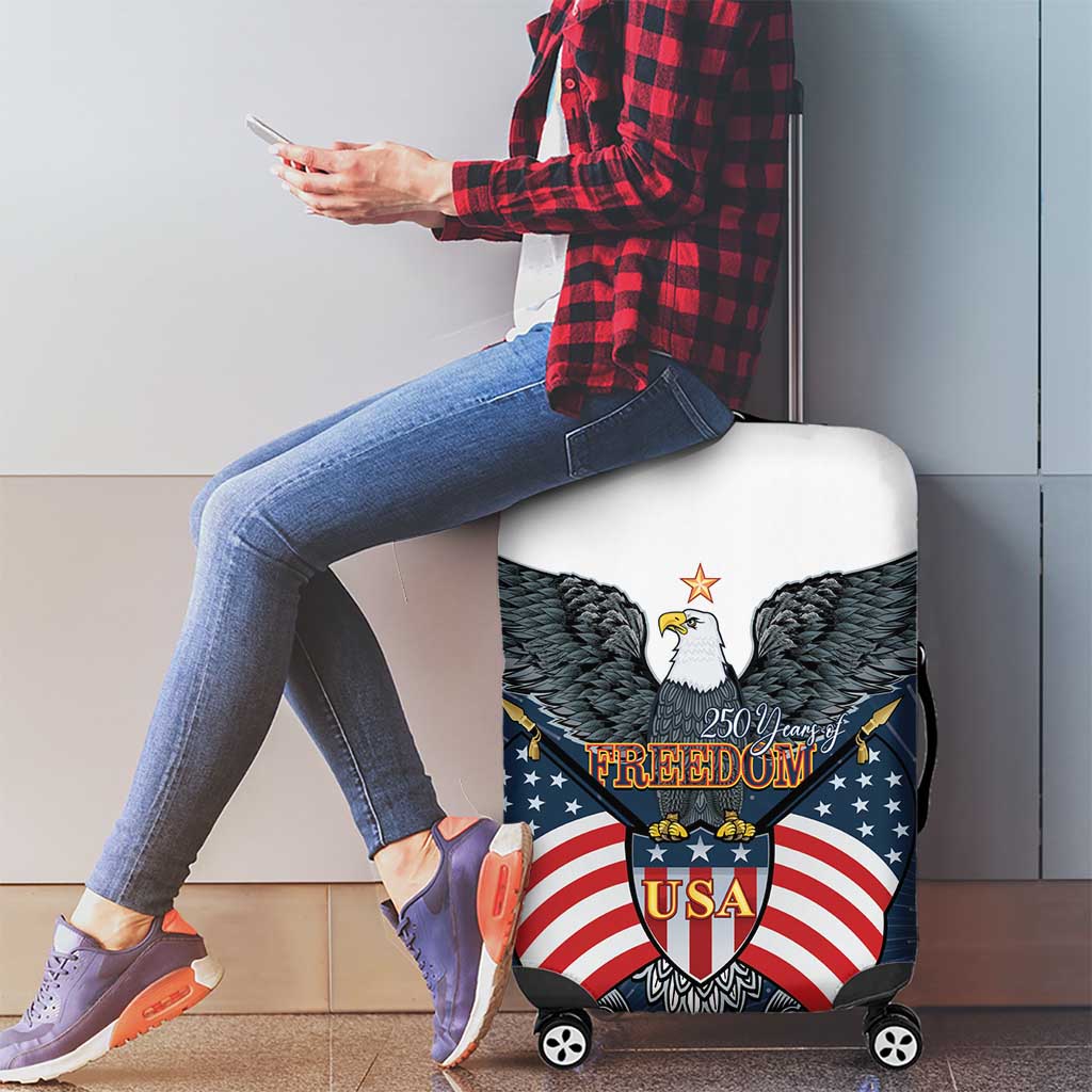 United States 4th Of July Luggage Cover 250 Years Of Freedom USA Power Eagle - Wonder Print Shop
