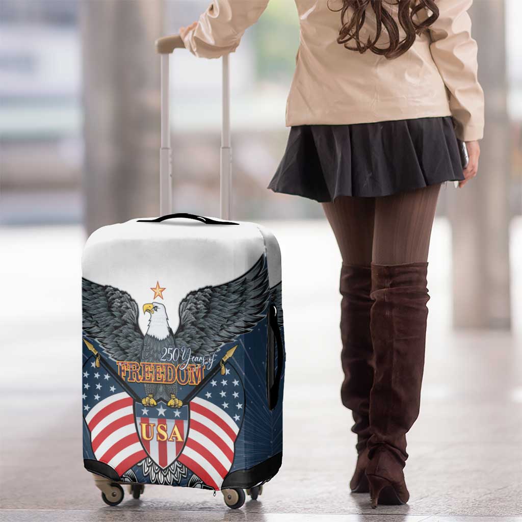 United States 4th Of July Luggage Cover 250 Years Of Freedom USA Power Eagle - Wonder Print Shop