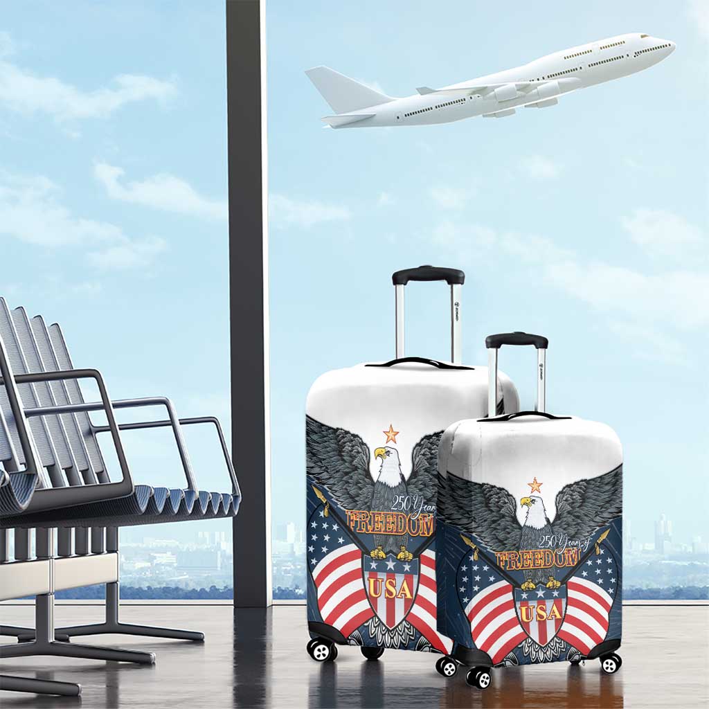 United States 4th Of July Luggage Cover 250 Years Of Freedom USA Power Eagle - Wonder Print Shop