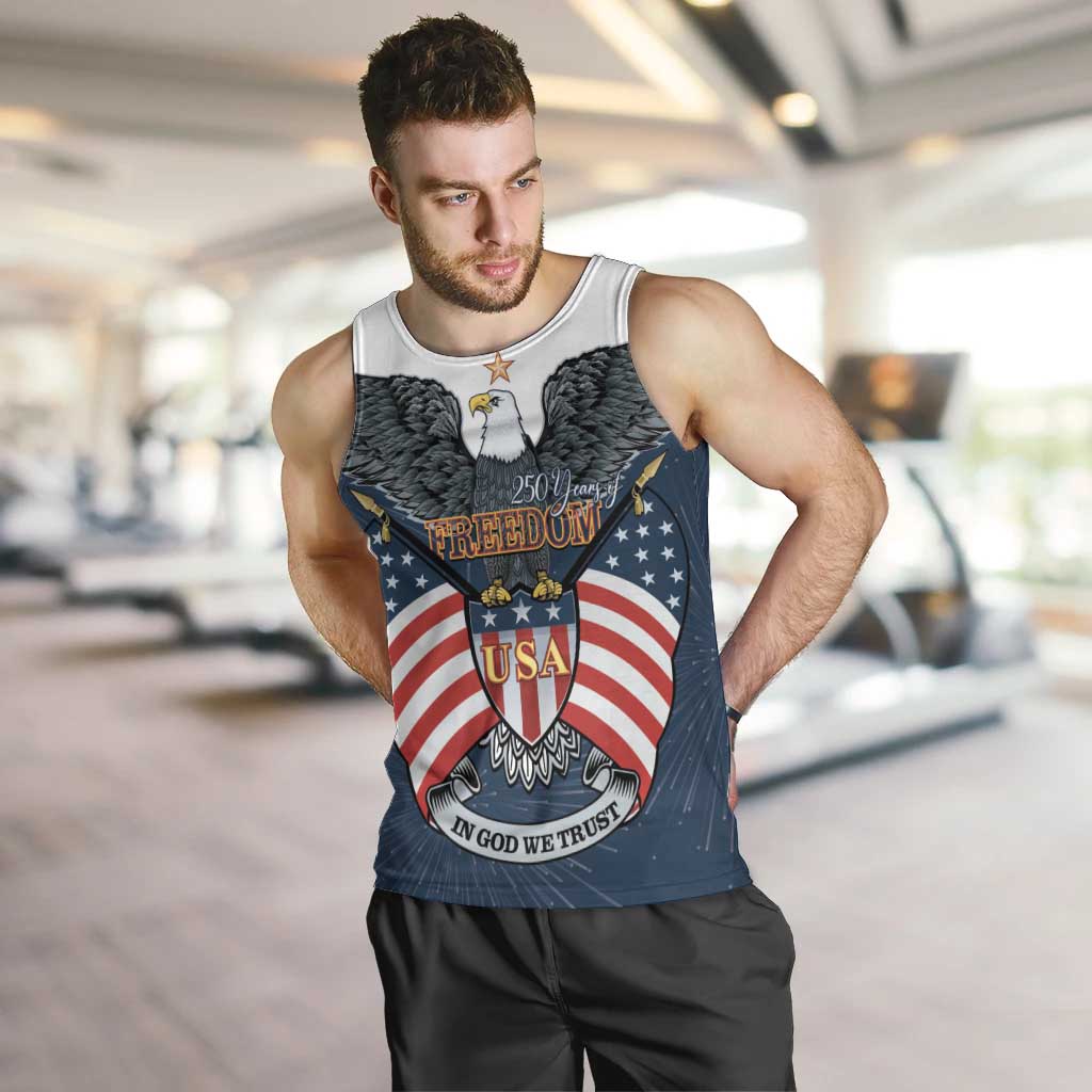 Personalized United States 4th Of July Men Tank Top 250 Years Of Freedom USA Power Eagle - Wonder Print Shop