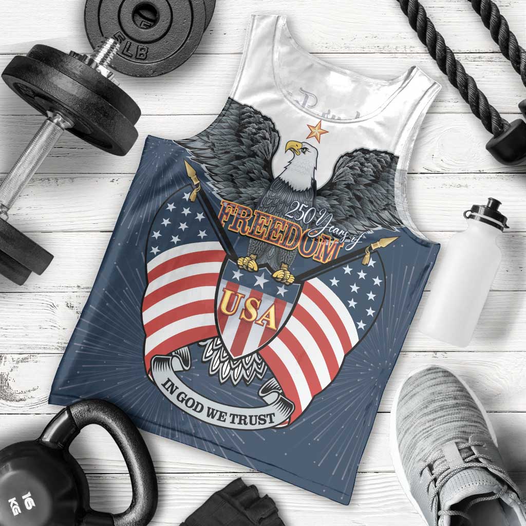 Personalized United States 4th Of July Men Tank Top 250 Years Of Freedom USA Power Eagle - Wonder Print Shop