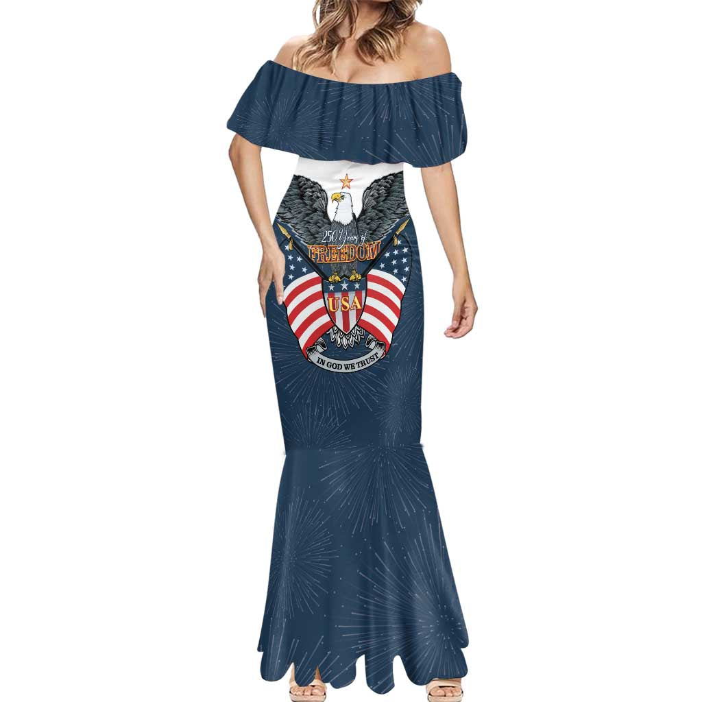 Personalized United States 4th Of July Mermaid Dress 250 Years Of Freedom USA Power Eagle - Wonder Print Shop