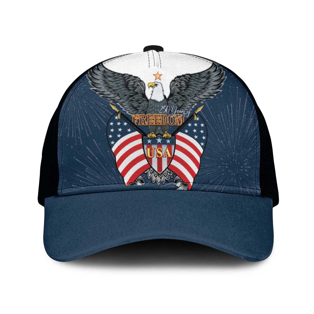 United States 4th Of July Mesh Trucker Cap 250 Years Of Freedom USA Power Eagle - Wonder Print Shop