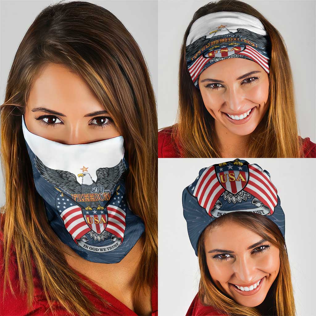 United States 4th Of July Neck Gaiter 250 Years Of Freedom USA Power Eagle - Wonder Print Shop