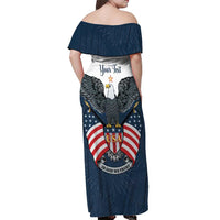 Personalized United States 4th Of July Off Shoulder Maxi Dress 250 Years Of Freedom USA Power Eagle - Wonder Print Shop