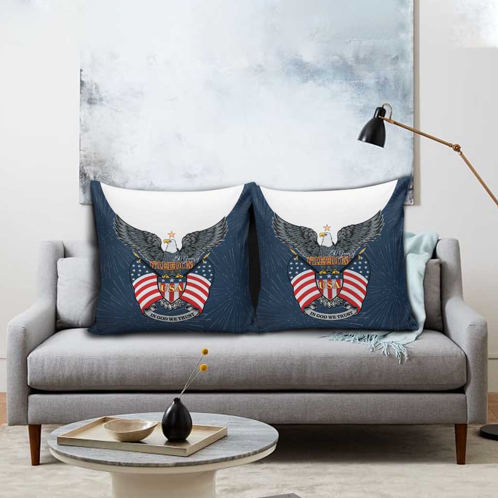 United States 4th Of July Pillow Cover 250 Years Of Freedom USA Power Eagle - Wonder Print Shop