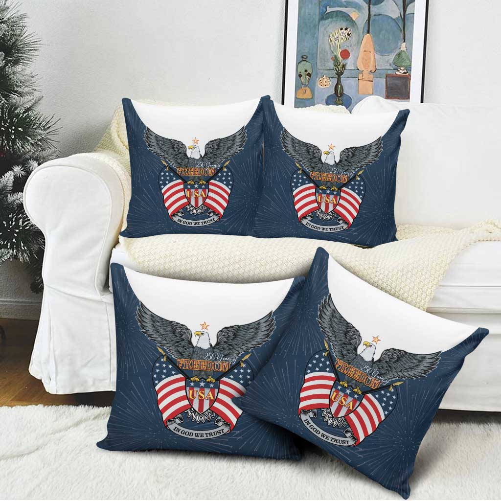 United States 4th Of July Pillow Cover 250 Years Of Freedom USA Power Eagle - Wonder Print Shop
