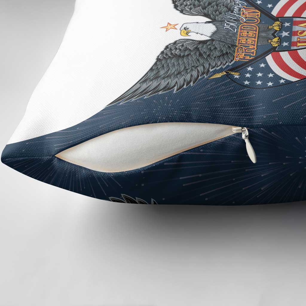 United States 4th Of July Pillow Cover 250 Years Of Freedom USA Power Eagle - Wonder Print Shop