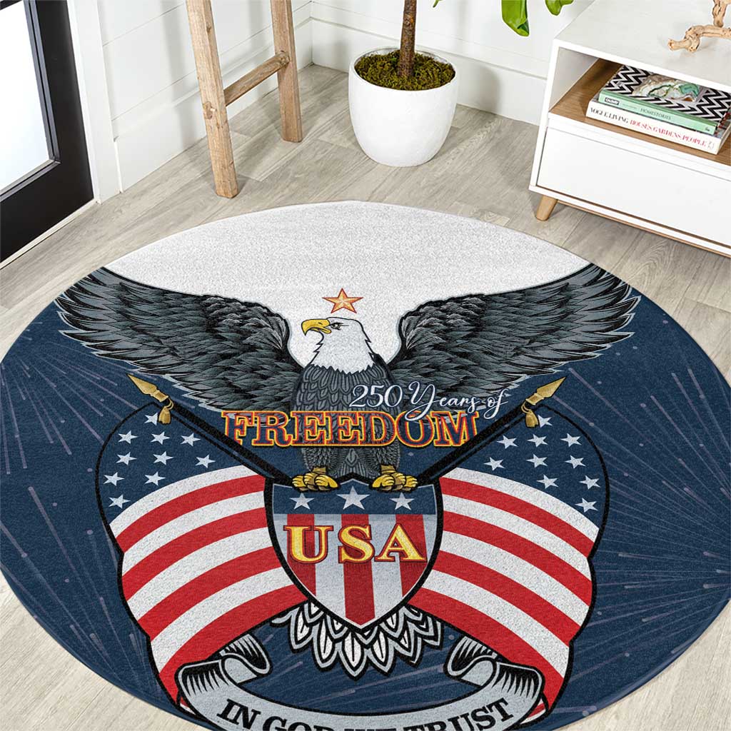 United States 4th Of July Round Carpet 250 Years Of Freedom USA Power Eagle - Wonder Print Shop