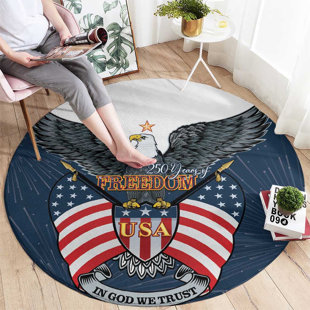 United States 4th Of July Round Carpet 250 Years Of Freedom USA Power Eagle - Wonder Print Shop