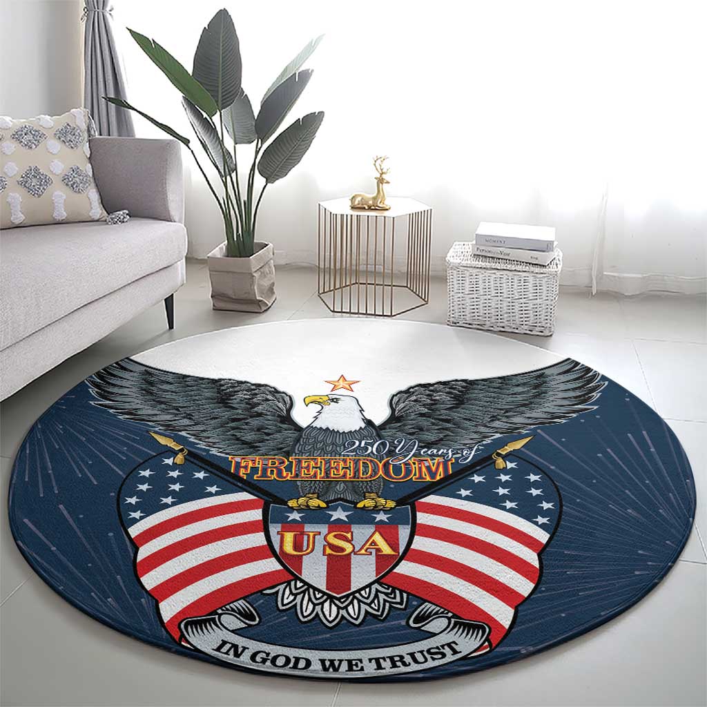 United States 4th Of July Round Carpet 250 Years Of Freedom USA Power Eagle - Wonder Print Shop