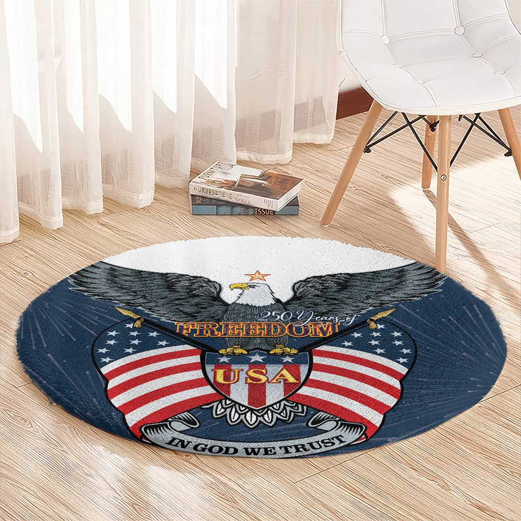 United States 4th Of July Round Carpet 250 Years Of Freedom USA Power Eagle - Wonder Print Shop