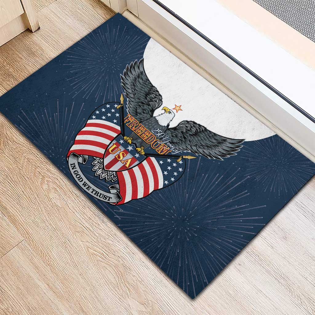 United States 4th Of July Rubber Doormat 250 Years Of Freedom USA Power Eagle - Wonder Print Shop