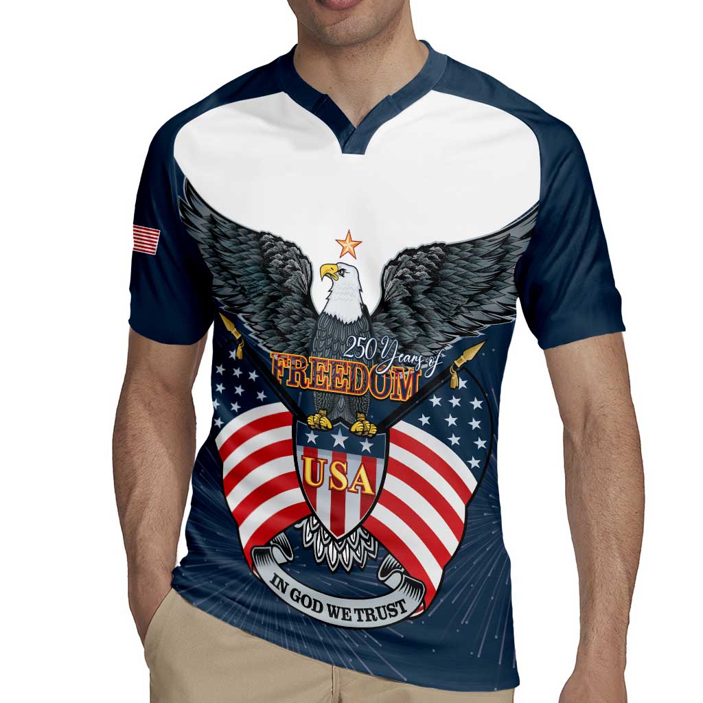 Personalized United States 4th Of July Rugby Jersey 250 Years Of Freedom USA Power Eagle - Wonder Print Shop