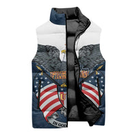 Personalized United States 4th Of July Sleeveless Puffer Jacket 250 Years Of Freedom USA Power Eagle - Wonder Print Shop