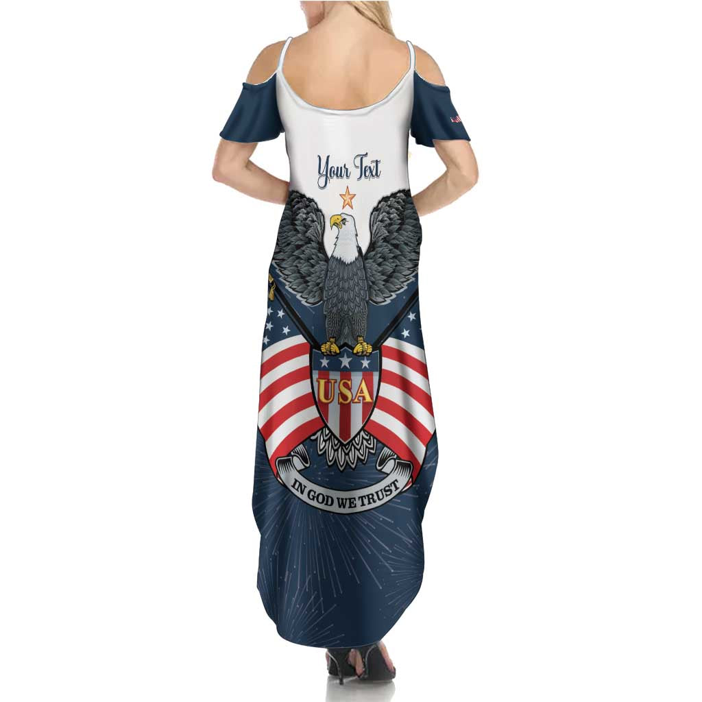 Personalized United States 4th Of July Summer Maxi Dress 250 Years Of Freedom USA Power Eagle - Wonder Print Shop
