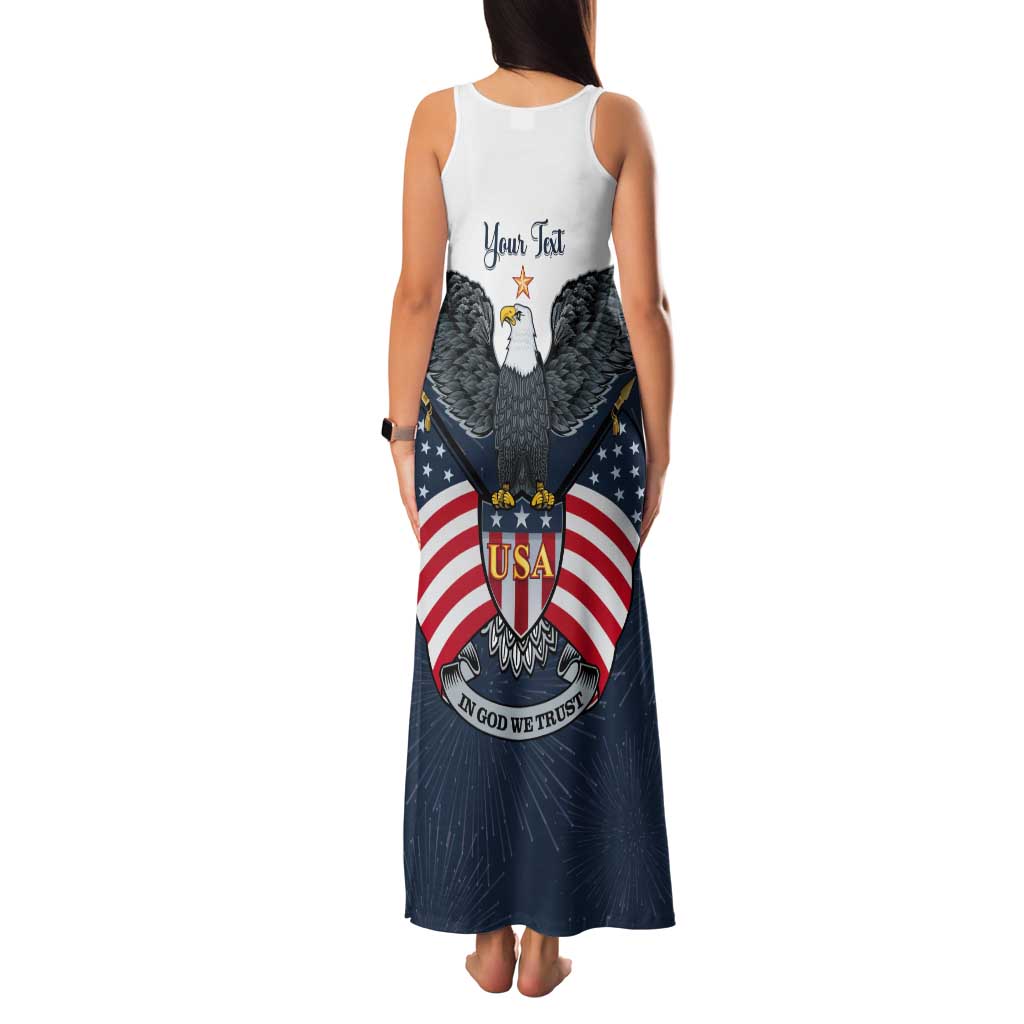 Personalized United States 4th Of July Tank Maxi Dress 250 Years Of Freedom USA Power Eagle - Wonder Print Shop