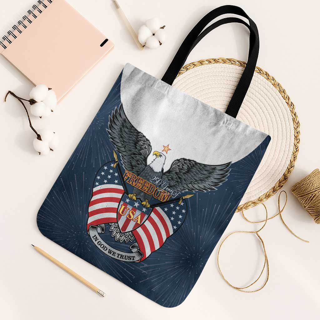 United States 4th Of July Tote Bag 250 Years Of Freedom USA Power Eagle - Wonder Print Shop