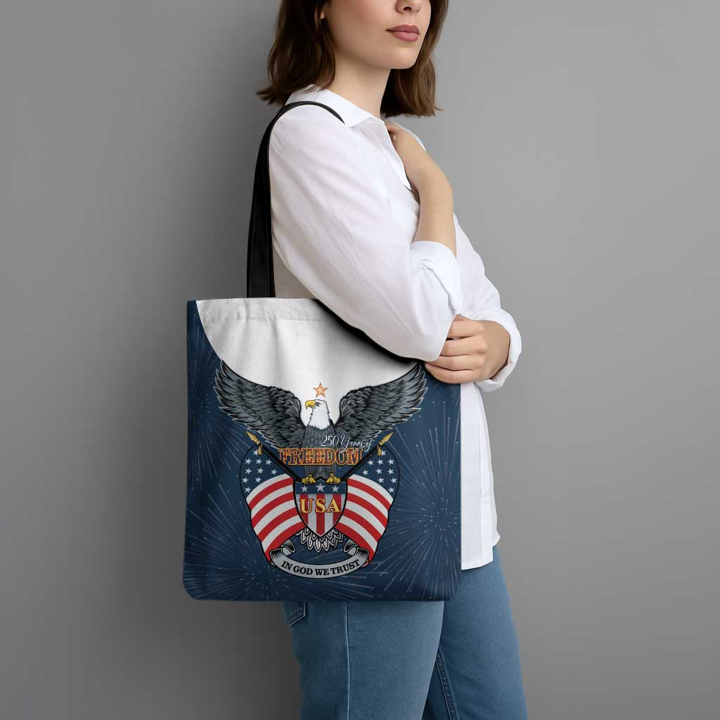 United States 4th Of July Tote Bag 250 Years Of Freedom USA Power Eagle - Wonder Print Shop