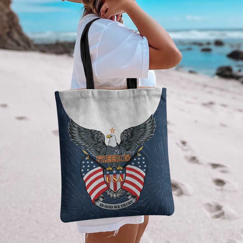 United States 4th Of July Tote Bag 250 Years Of Freedom USA Power Eagle - Wonder Print Shop