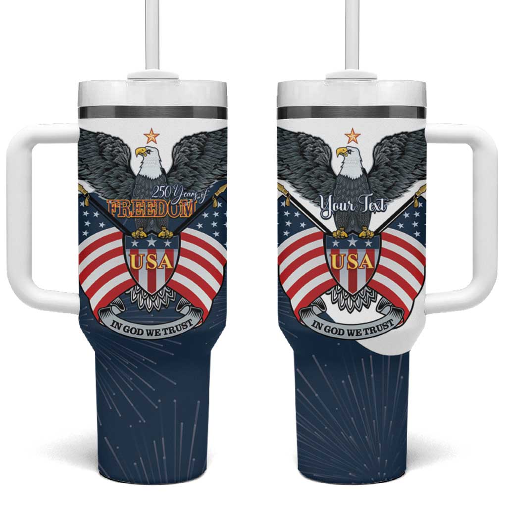 Personalized United States 4th Of July Tumbler With Handle 250 Years Of Freedom USA Power Eagle - Wonder Print Shop