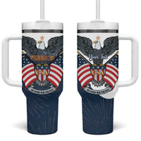 Personalized United States 4th Of July Tumbler With Handle 250 Years Of Freedom USA Power Eagle - Wonder Print Shop