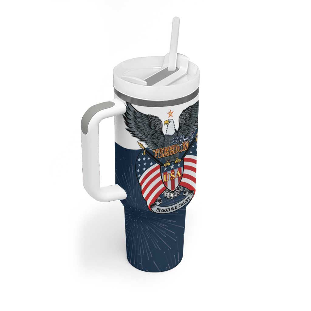 Personalized United States 4th Of July Tumbler With Handle 250 Years Of Freedom USA Power Eagle - Wonder Print Shop