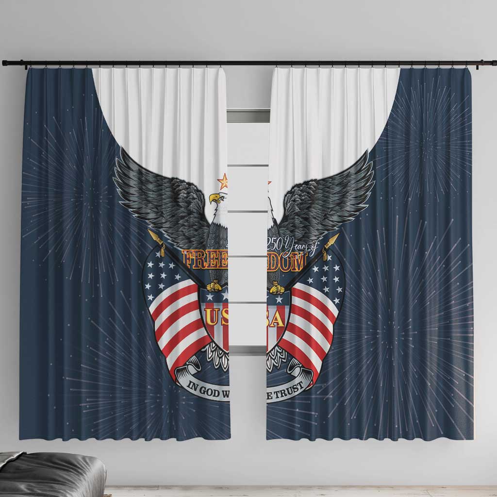 United States 4th Of July Window Curtain 250 Years Of Freedom USA Power Eagle - Wonder Print Shop