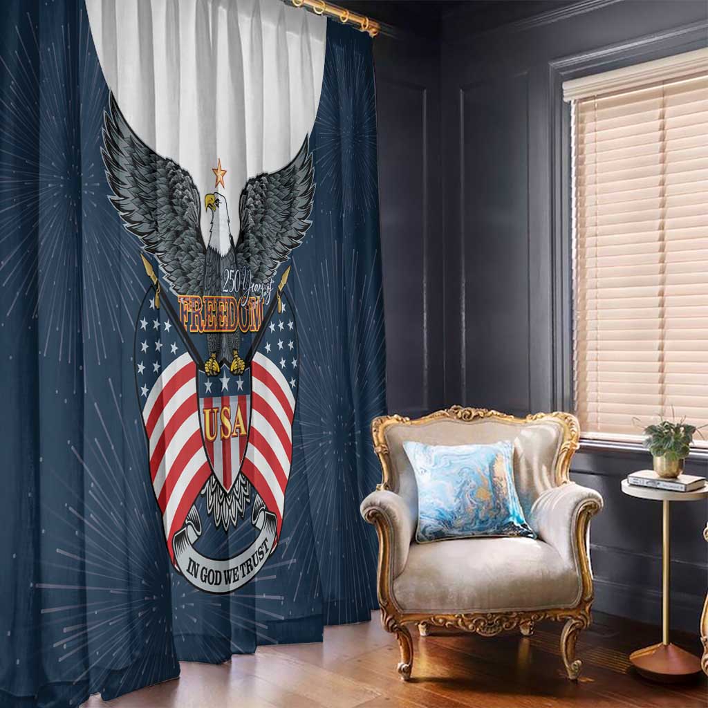 United States 4th Of July Window Curtain 250 Years Of Freedom USA Power Eagle - Wonder Print Shop