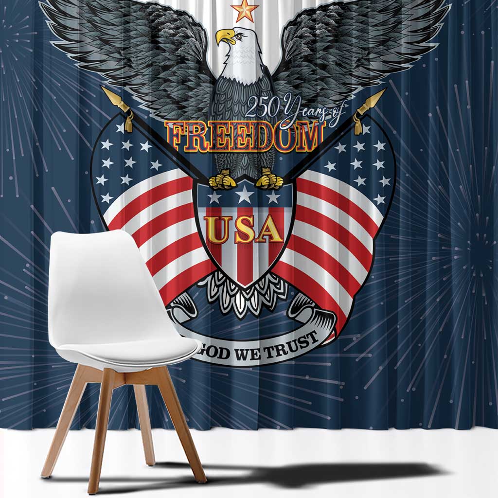 United States 4th Of July Window Curtain 250 Years Of Freedom USA Power Eagle - Wonder Print Shop