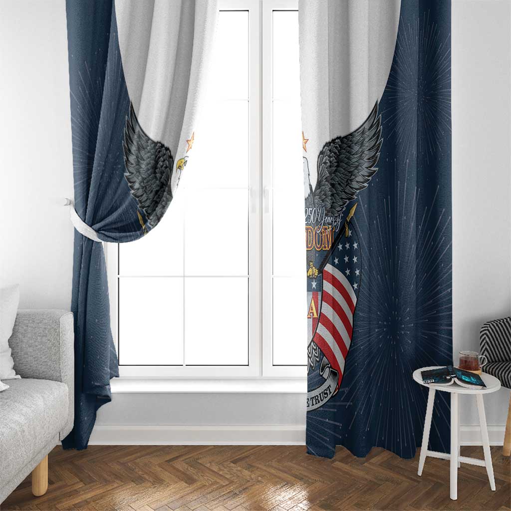 United States 4th Of July Window Curtain 250 Years Of Freedom USA Power Eagle - Wonder Print Shop