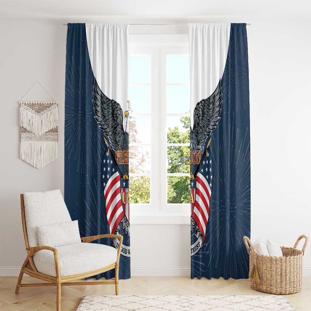 United States 4th Of July Window Curtain 250 Years Of Freedom USA Power Eagle - Wonder Print Shop