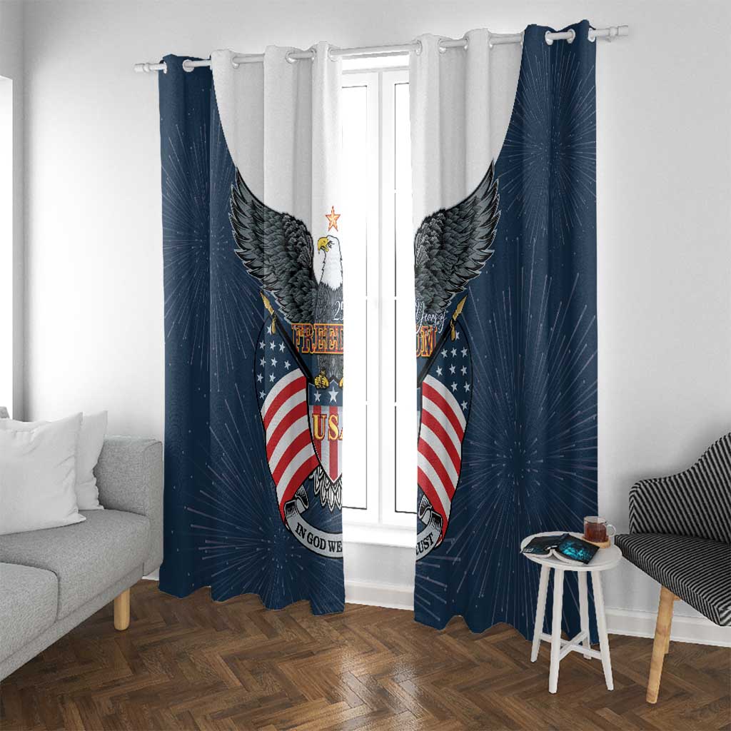 United States 4th Of July Window Curtain 250 Years Of Freedom USA Power Eagle - Wonder Print Shop