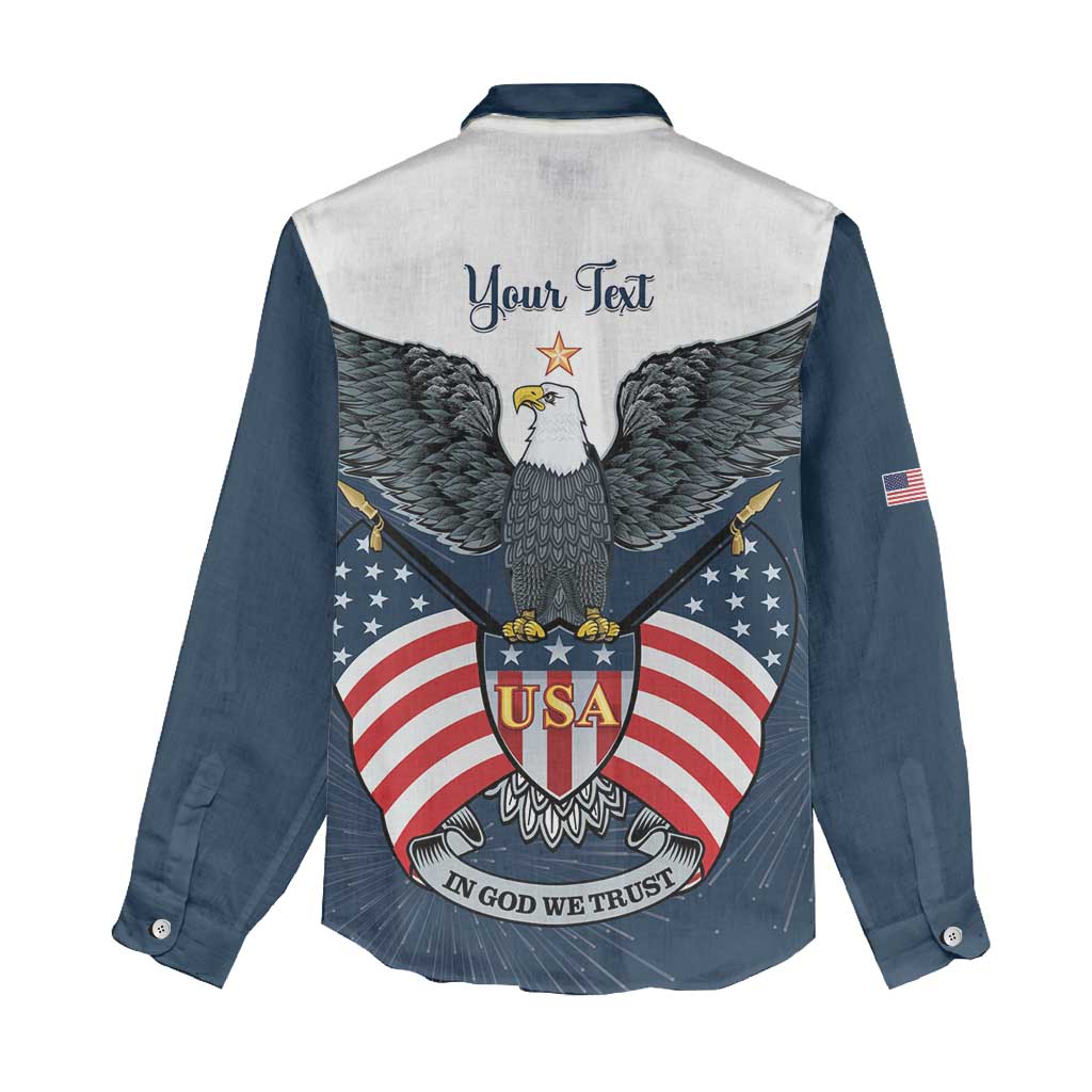 Personalized United States 4th Of July Women Casual Shirt 250 Years Of Freedom USA Power Eagle - Wonder Print Shop