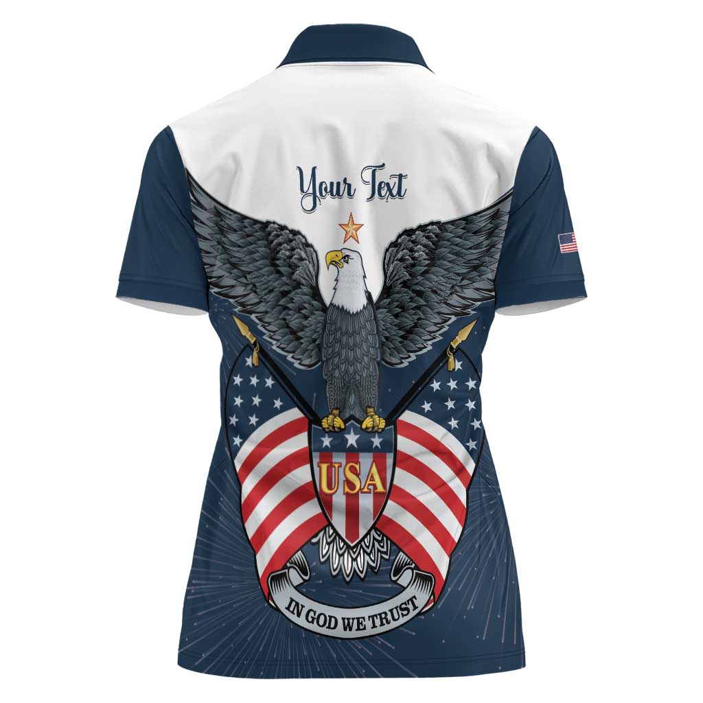 Personalized United States 4th Of July Women Polo Shirt 250 Years Of Freedom USA Power Eagle - Wonder Print Shop
