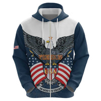 Personalized United States 4th Of July Zip Hoodie 250 Years Of Freedom USA Power Eagle - Wonder Print Shop