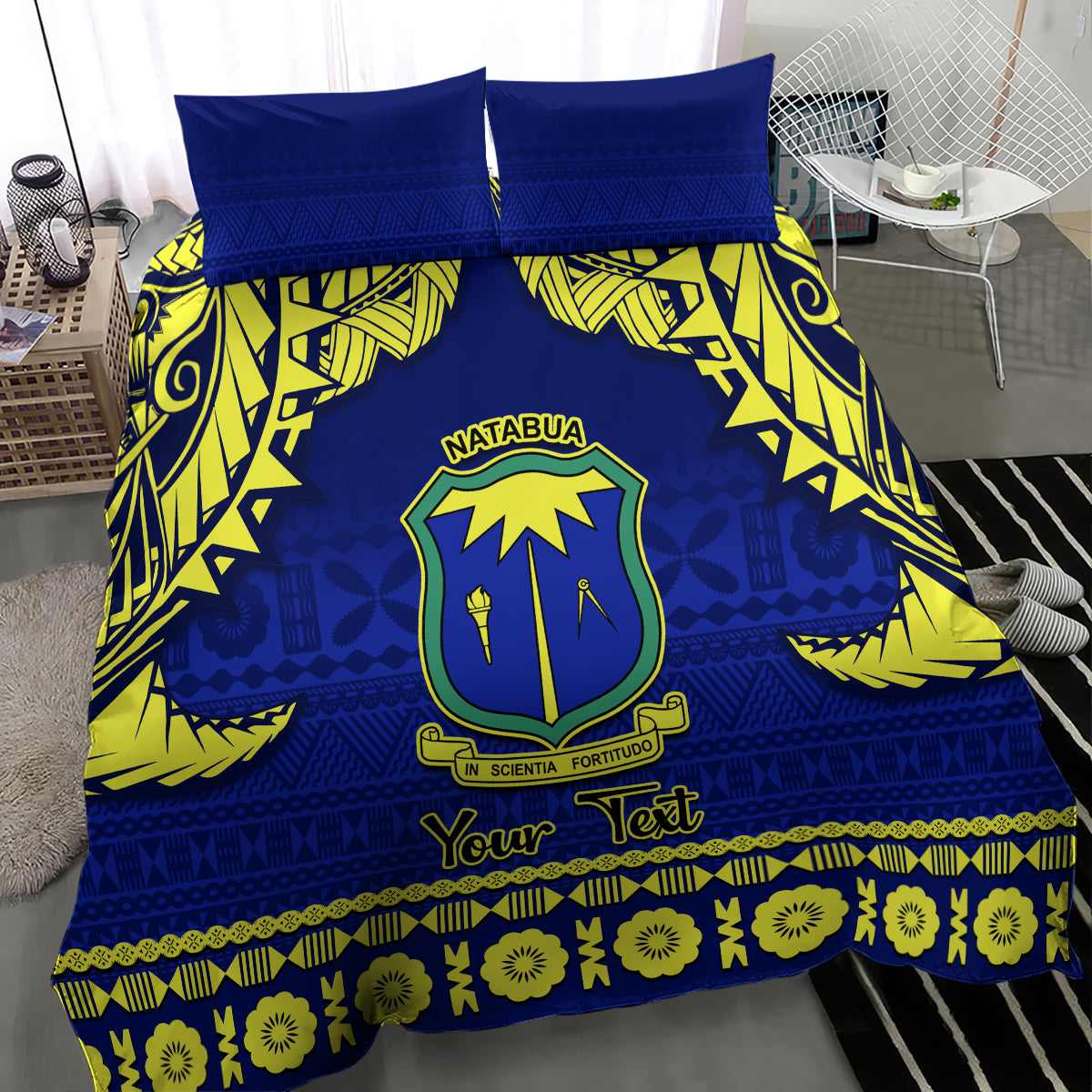 Personalised Fiji Natabua High School Bedding Set Fijian Tapa Pattern - Wonder Print Shop