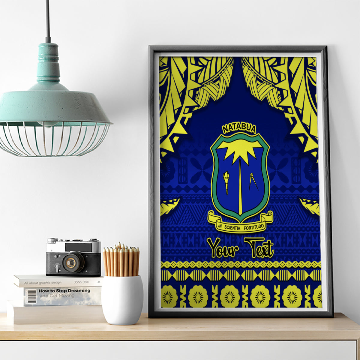 Personalised Fiji Natabua High School Canvas Wall Art Fijian Tapa Pattern - Wonder Print Shop