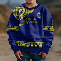 Personalised Fiji Natabua High School Kid Ugly Christmas Sweater Fijian Tapa Pattern - Wonder Print Shop