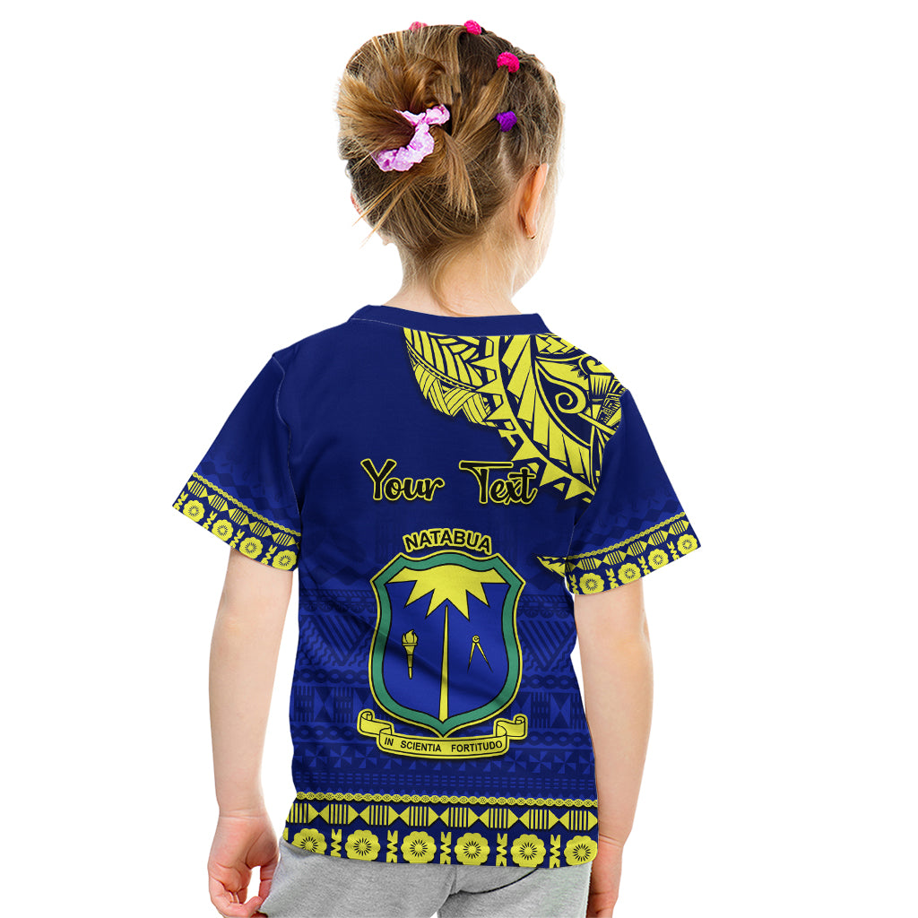 Personalised Fiji Natabua High School Kid T Shirt Fijian Tapa Pattern - Wonder Print Shop